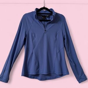 Spyder Active Blue Quarter Zip Pullover Top Size M | Ribbed Stretch Athletic